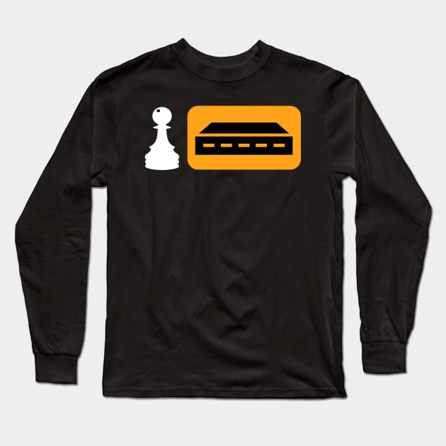 Pawn chess piece + hub - for chess fans Long Sleeve T-Shirt by TyneDesigns